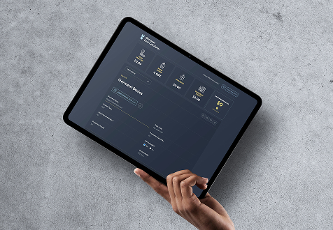 Garment cost calculator displayed on a tablet